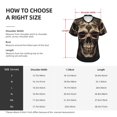 thumbnail image 4 of Honeii Metal Style Horned Skull Print Women's Classic V-Neck T-Shirt,Womens Fashion Tops,Stylish Everyday Top for Women, Casual Summer Spring Outfits Clothes-Medium, 4 of 5