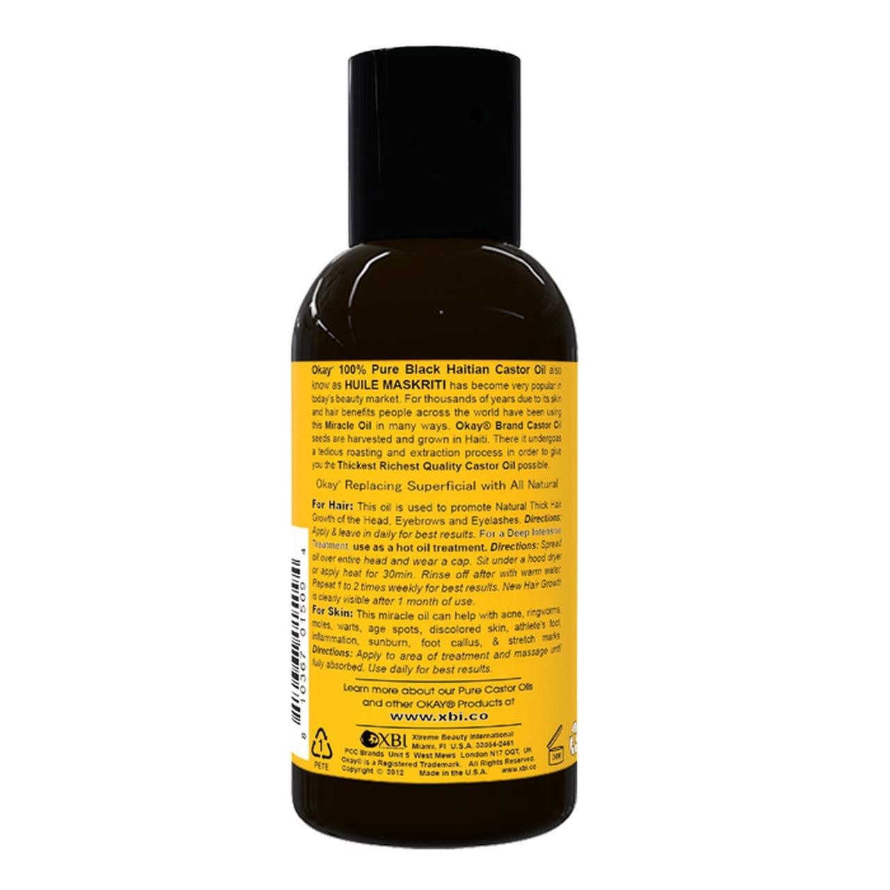 100% Pure Black Haitian Castor Oil 4 Oz Grow Healthy Hair Treat Skin Conditions,Pack of 2