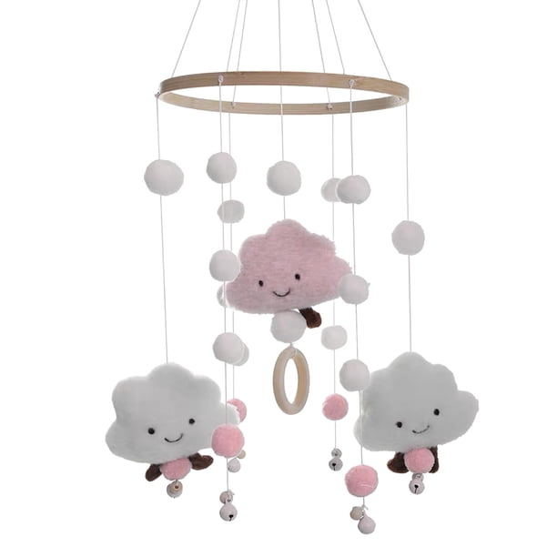 SKYESHEALLY Móvil de cuna para bebé sin marca, móvil para guardería, campana para cuna, dormitorio de bebé, cuentas de madera, carillón de viento, decoración colgante para cama para niños y niñas