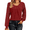 Dark Red, variant on Weardear Women's Lace Long Sleeve Tops Crew Neck Pleated Tunic Top Business Work Dressy Blouses