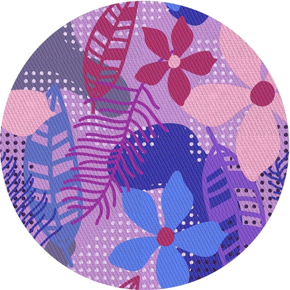 Ahgly Company Indoor Square Patterned Dark Orchid Purple Area Rugs, 3' Square