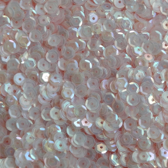 Petal Pink Cup Sequins 5mm Semi Frost Rainbow Made in USA
