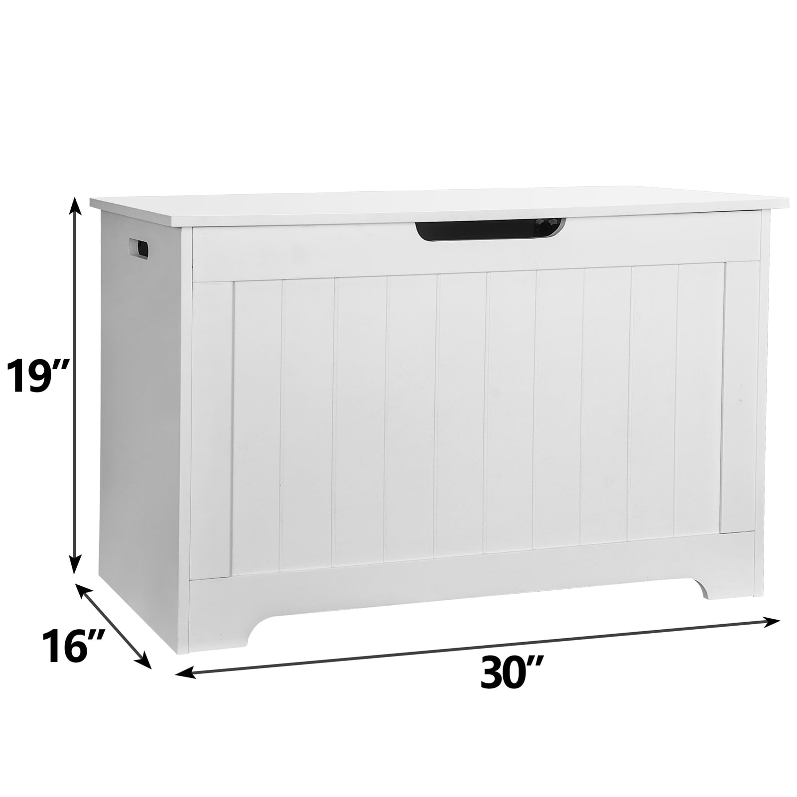 Favory Toy Box Storage Chest for Girls Boys, Wooden Trunk Bench w/Flip-top Lid & Safety Hinge, Kids Play Room Nursery Organizer, Bedroom Storage  Storage Area (White)