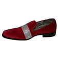 thumbnail image 6 of Men Formal shoes After midnight Velvet silver Crystal Slip on 6715 Red/Silver, 6 of 9