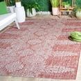 thumbnail image 2 of SAFAVIEH Courtyard Fowler Geometric Indoor/Outdoor Area Rug, Rust/Grey, 5'3" x 7'7", 2 of 10