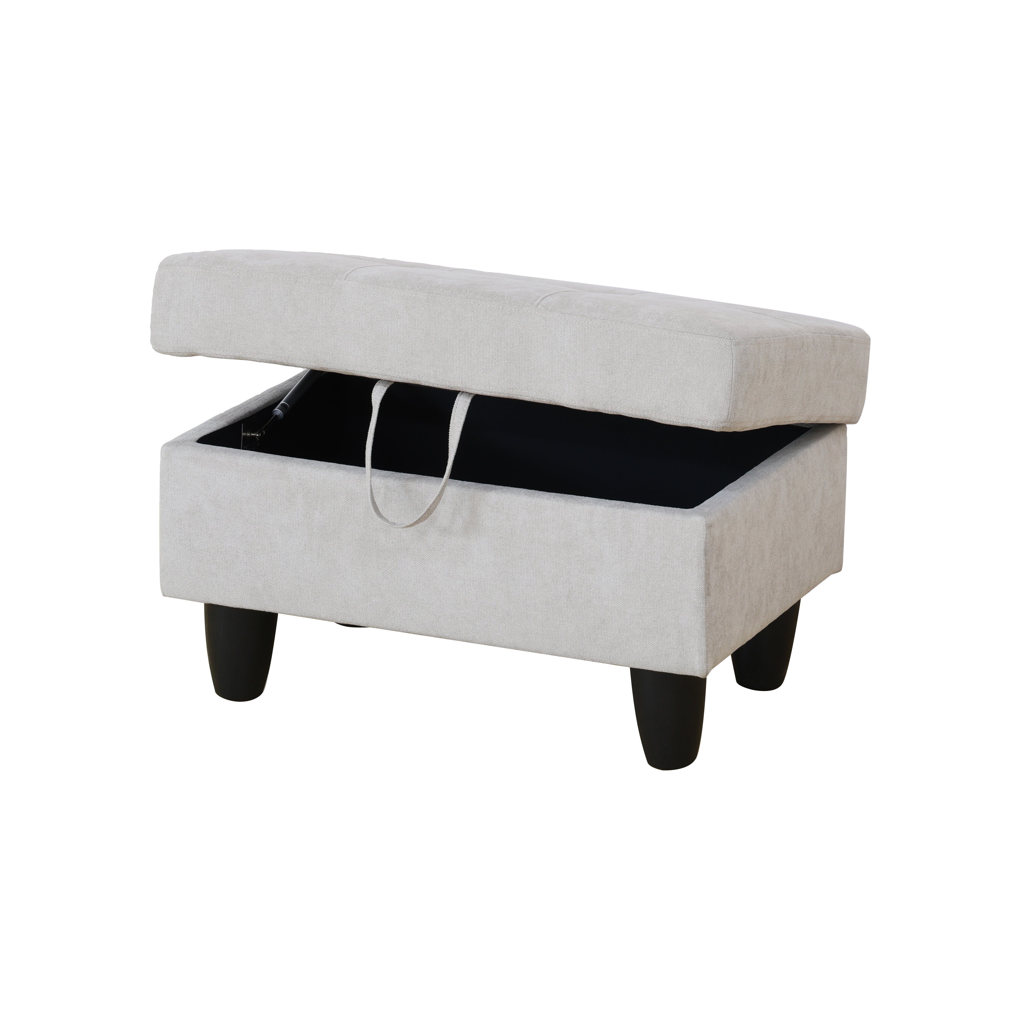 MAYEERTY Ottoman with Storage for Modular Sectional Sofa, Light Grey