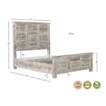thumbnail image 4 of Taran Designs Hayden 3-piece Solid Wood Bedroom Set in White Multicolor, 4 of 6