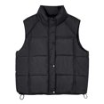 thumbnail image 4 of Karight Women's Stand Collar Puffer Vest Button Zip Up Sleeveless Down Jackets Quilted Padded Warm Coat with Pockets, 4 of 4
