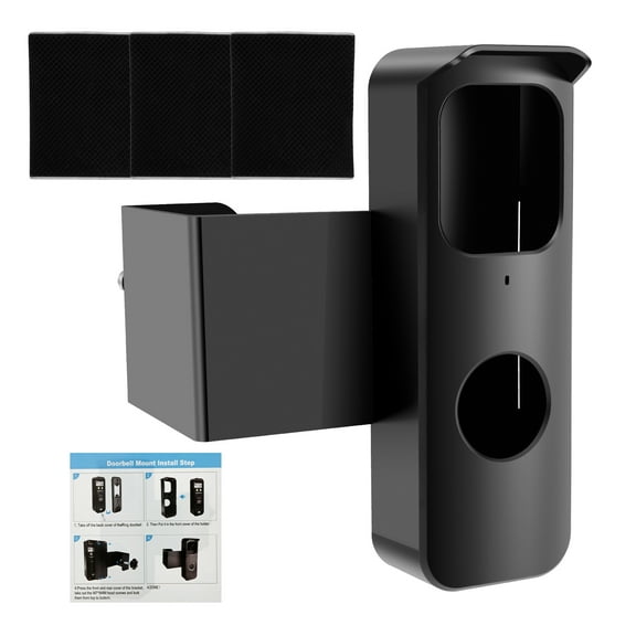 Anti-Theft Doorbell Mount No-Drill Mounting Doorbell Camera Bracket Adjustable Video Doorbell Holder with Cap Peak Sturdy Video Doorbell Mount Doorbell Mount for Home Apartment Office Room