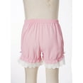thumbnail image 4 of Miaeowve Kids Girls Bloomers Lace Trim Ruffled Shorts Pettipants Pumpkin Shorts Safety Pants Satin Pink 170, 4 of 7