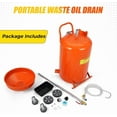 thumbnail image 6 of Towallmark Waste Oil Drain Tank, 20 Gallon Portable Oil Drain Container With Adjustable Funnel 38 65", Air Operated Fluid Transfer System With 360° Wheels Toolbox, 6 of 7
