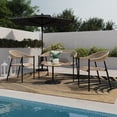 thumbnail image 1 of HOMETRENDS Maréla Wicker Curved Back Rope Outdoor Stacking Chair, Yellow, 1 of 11
