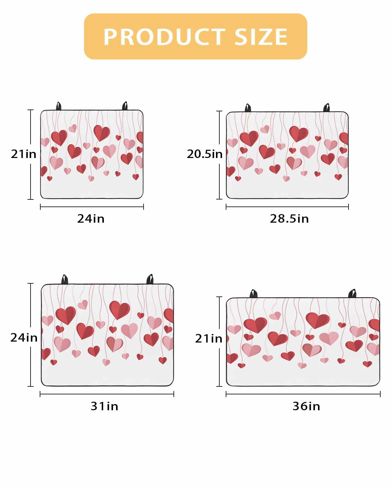 Large Induction Cooktop Protector Mat Valentine's Day Stove Top Covers for Electric Stove, Pink Red Love Sweet Falling Heart Romantic Decorative Stove Burner Cover Mats, Glass Top Stove Cover
