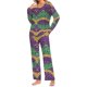 thumbnail image 2 of Puntoco Conjunto de pijama cómodo para mujer, conjunto de pijama con parte superior y pantalones casuales con estampado degradado para mujer, 2 of 5