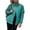03#Cyan, variant on Women Stand Collar Patchwork Zip Up Jacket Loose Fit Casual Daily Wear Outerwear Comfortable Long Sleeve Lightweight Coat with Pockets