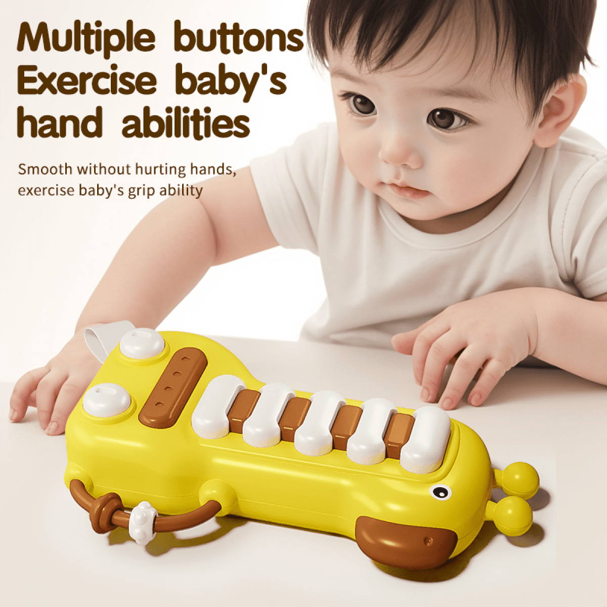 Baby Piano Musical Instruments Toys with Lights, Sensory Toys for Boys Girls Early Education & Christmas Birthday Gifts