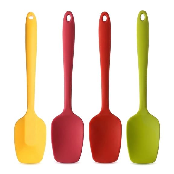4 Pcs Spatula for Non Stick Frying Pan, Heat Resistant Silicone Spoon Spatula, One-Piece Seamless Non-Stick Rubber Spatula