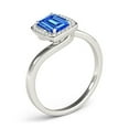 thumbnail image 4 of Mauli Jewels 10K Rose, White & Yellow Gold 1.00 CTW Emerald Cut Lab Created Tanzanite and Lab Grown Diamond Ring for Women, 4 of 9