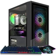 STGAubron Gaming Desktop PC, Intel Xeon E5 3.0G, 16G DDR3, 512G SSD, Radeon RX 550 4G GDDR5, 600M WiFi, BT 5.0, RGB Fan x 3, RGB Keyboard & Mouse & Mouse Pad, W10H64