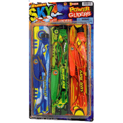 Radical Sky Airplane Toy Planes Foam and Plastic Power Gliders with Launchers, 3-Pack