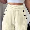 thumbnail image 5 of Yifymode Womens Striped Wide Leg Palazzo Pants High Waisted Elastic Casual Lounge Trousers with Pockets,Bronze XL, 5 of 5