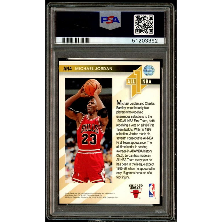 Michael Jordan Card 1993-94 Upper Deck All-NBA #an4 PSA 9