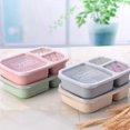 thumbnail image 4 of CNKOO Wheat Straw 3 Grid Food Box With Lid Environmentally Friendly Microwave Food Box Biodegradable Storage Container Lunch For Picnic Gray-Blue, 4 of 6