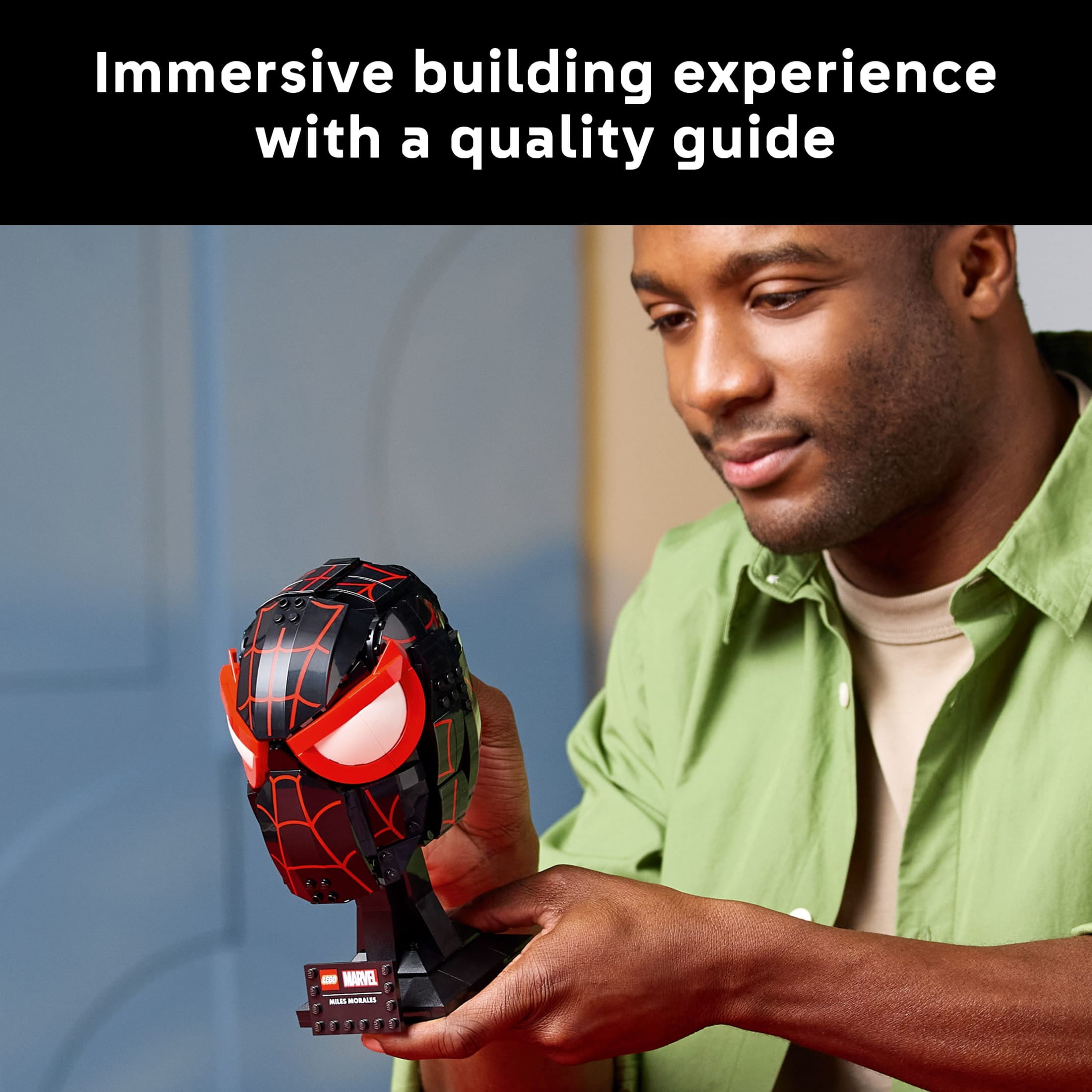LEGO Marvel Miles Morales’ Mask Building Set - Spiderman Room Decor & Movie Collectible - Building Blocks for Adults, Ages 18+ - Gift for Birthdays - 76329