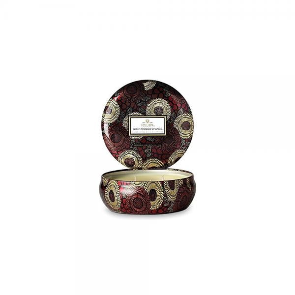 Voluspa Goji Tarocco Orange 3-Wick Candle – Citrus & Fruity Scent, 12 Oz Tin