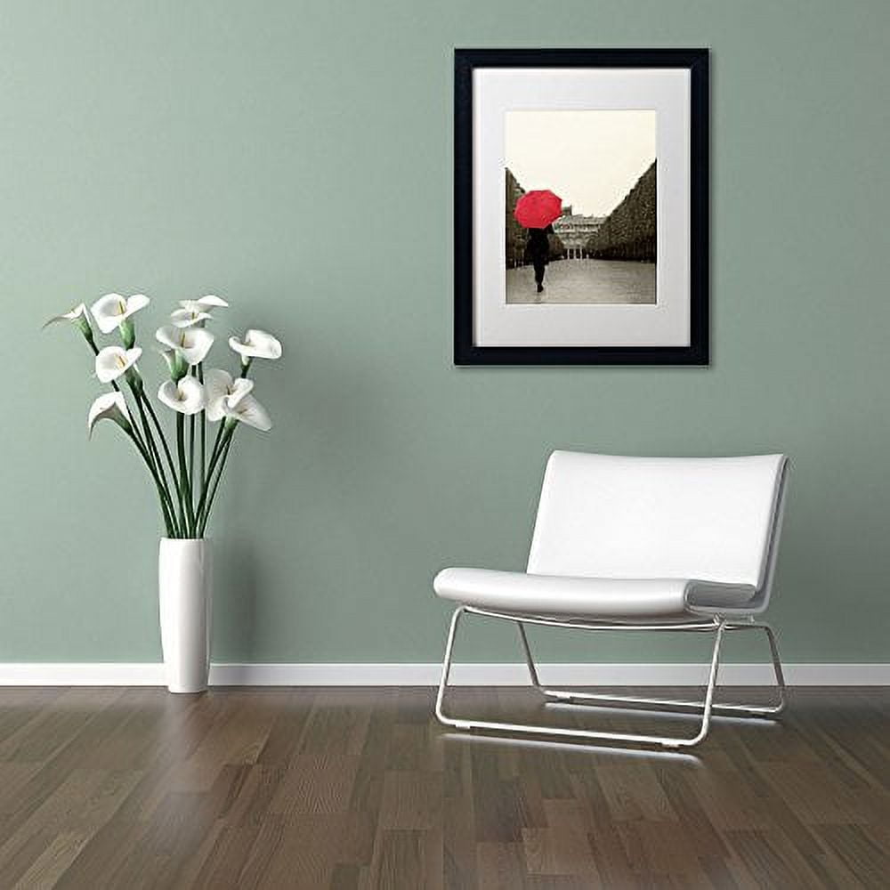 Trademark Fine Art "Paris Stroll I Feet" Canvas Art by Sue Schlabach, White Matte, Black Frame