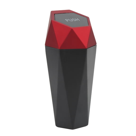 Garbage Cup With Lid, Leakproof Stylish Red Black Multifunction High Strength Car Trash Can For Vehicles For Home