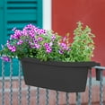 thumbnail image 6 of 24" Adjustable Railing Planter - Rattan Look - Grey, 6 of 6