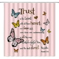 thumbnail image 3 of Inspirational Quote Trust in The Lord Shower Curtain Butterfly Motivational Words Romantic Modern Bathroom Decor Fabric Curtain with Hooks, 3 of 3
