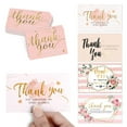 thumbnail image 2 of 9.0x5.4cm Pink Black Foil Stamp Greeting Label Custom Thank You Cards For Small Bussiness Gift Box Decoration Packaging Supplies 30PCS Thank You B-8, 2 of 6