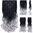 thumbnail image 1 of SYXLCYGG-Extensión de cabello con Clip, extensiones de cabello blanco ondulado de 18 "y 5 Oz, pieza de cabello sintético barato para mujer, rizado, esponjoso y no enredado, 1 of 5