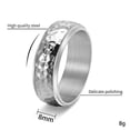 thumbnail image 2 of HIJONES Men's Stainless Steel Personalized Irregularly Ring Anxiety Relieves Strees Ring 8MM Silver Size 8, 2 of 6