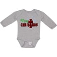 thumbnail image 3 of Inktastic Merry Christmas Buffalo Plaid Cross with Snowflakes Boys or Girls Long Sleeve Baby Bodysuit, 3 of 5