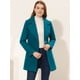 thumbnail image 2 of Abrigo De Botones Con Cuello Chal Con Muescas Para Mujer Abrigo De Invierno Largo De Un Solo Pecho Con Bolsillos Lago Azul S, 2 of 5