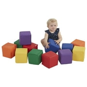 ECR4Kids SoftZone Patchwork Toddler Foam Block Playset, Soft Building Blocks, 12-Piece - Assorted
