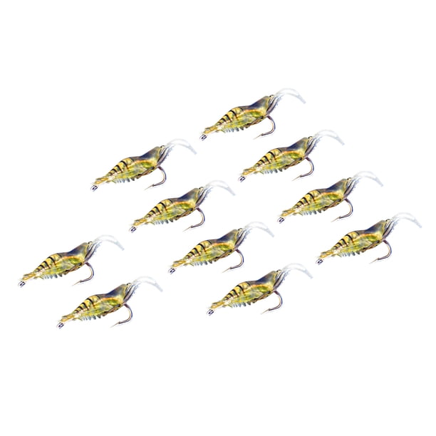 Señuelos de Pesca, 10 Unids Camarón Simulacia Suave Camarón Señuelo Cebo Gancho Tackle Bass Señuelos de Pesca para Diy Bass Fishing Tackle