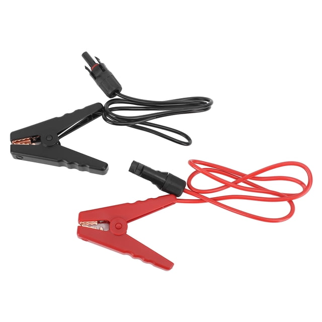 Solar Battery Clip Charging Wire, ABS 2PCS Reliable Power Transmission Solar Power Battery Clip for PV Components