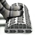 thumbnail image 3 of European Foot Rest, Amsterdam Dutch House Buildings Graphic Nordic Retro Architecture, Non-Slip Backing Adjustable Ergonomic Memory Foam Leg Support for Office, Charcoal Grey and White, by Ambesonne, 3 of 5