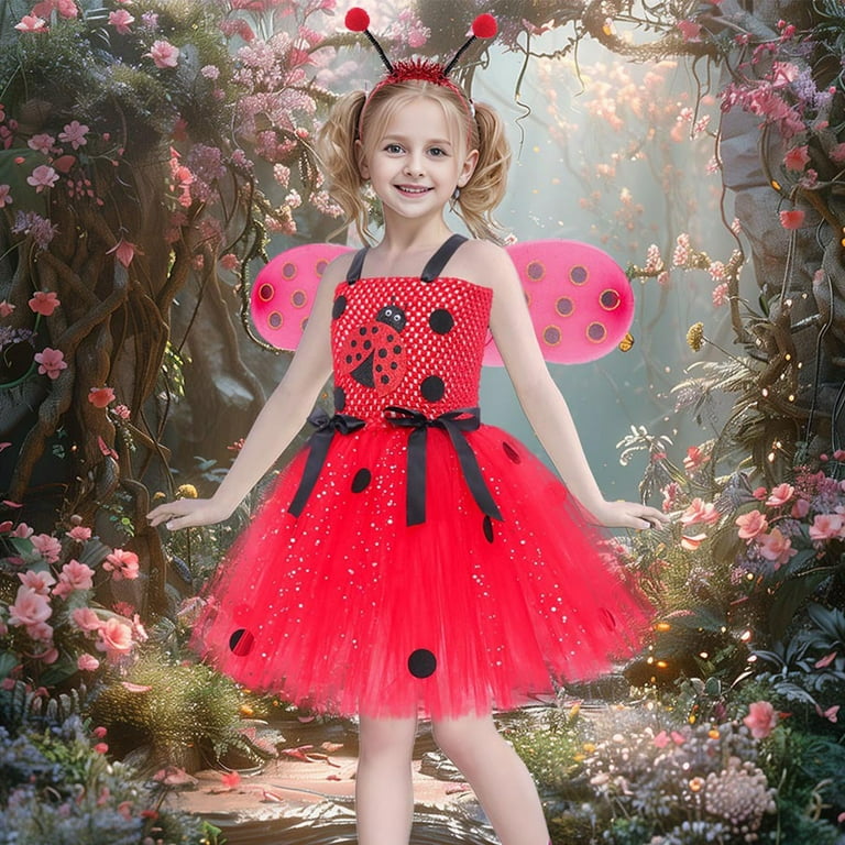 Coerni Kids Costume Girls alloween Dress Up with Accessories, Birthday  Party Dresses Sequin Ruffle Tulle Bowknot Sundress - Walmart.com