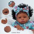 RSG Lifelike Reborn Black Girl 18Inch Realistic Newborn Real Life Baby Dolls with Clothes and