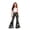 #03-Multicolour, variant on Girls Pants Size 10 Flare Dress Pants Rock Guitar Music Note Print Flare Pants, High Waist Stretch Retro Bell Bottom Stage Performance Bootcut Trousers Back To School Clothes Multicolour