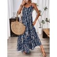 thumbnail image 3 of Vestido Largo Casual Con Estampado Azul Marino Para Mujer, 3 of 30