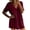 Wine, variant on Efsteb Women's Cotton Tunic Dress V-Neck Short Sleeve Casual Loose Fit Short Dress with Side Pockets (Pink,S)