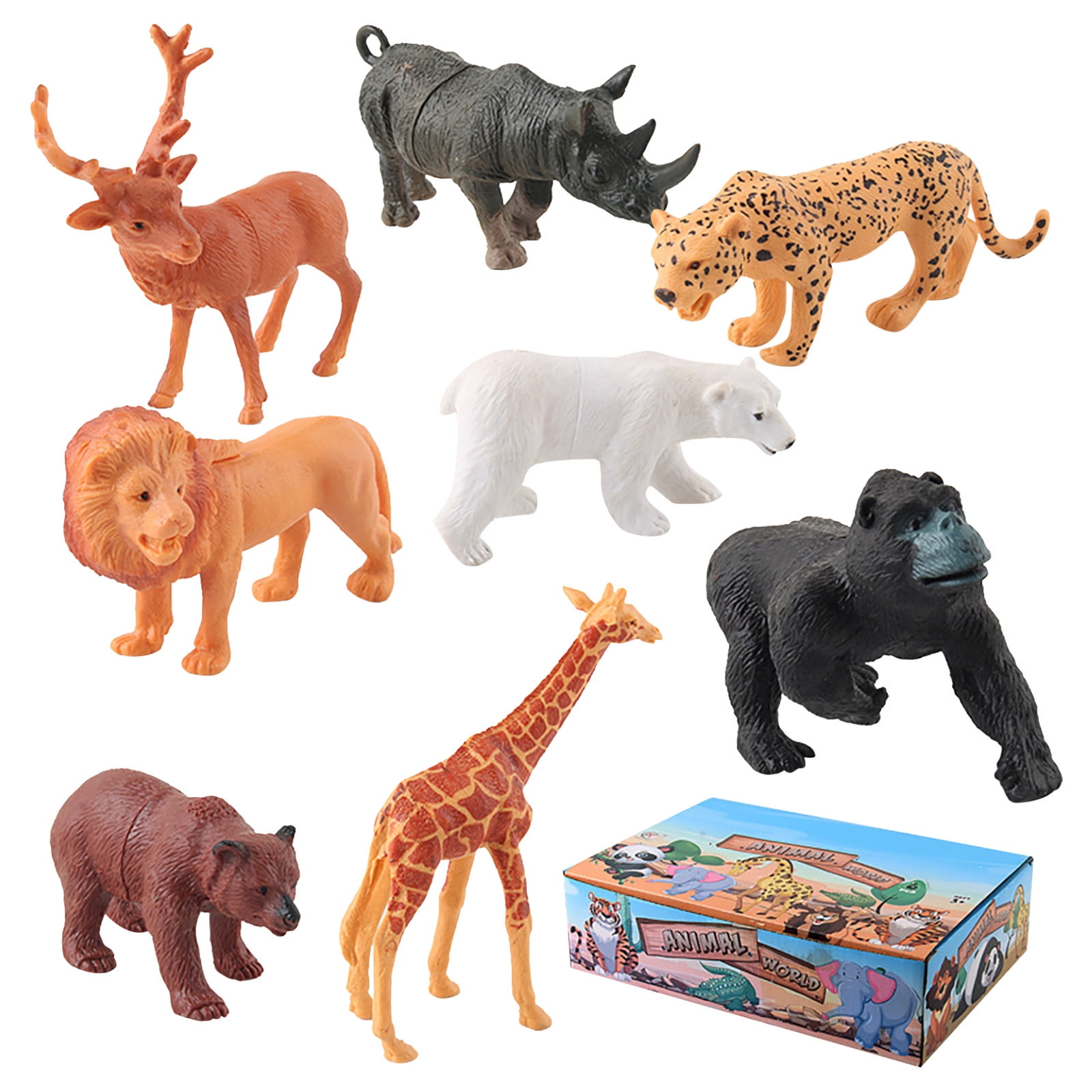 Yoslce Animal Toys Animal Toys Figurines Zoo Pack For Kids Gift Preschool  Educational 8 Animals Set Paperplay Kitchen Accessories 