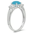 thumbnail image 2 of 1.5 ct Round Cut Simulated Turquoise 3 Stone 14K White Gold Womens Engagement Ring, 2 of 4
