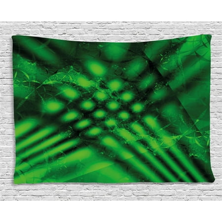 Lime Green Tapestry Psychedelic Abstract Blurry Shade Formless Effects Complex Visual Design Wall Hanging For Bedroom Living Room Dorm Decor 60w X